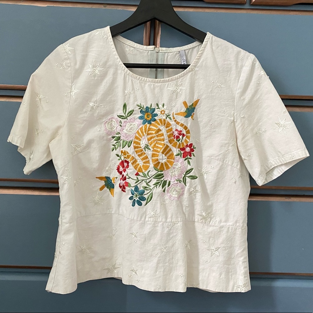 Lenni the Label Zero top in bleach wash, size 2 (small)